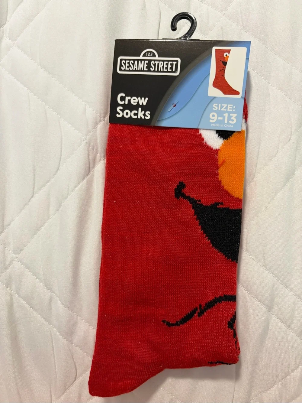 Workshop Republic Clothing Red Sesame Street Crew Socks with Orange Accent